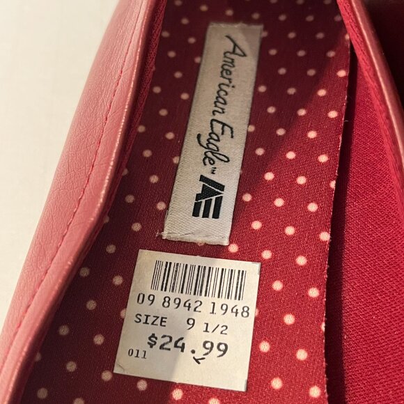 American Eagle Red Faux Leather Ballet Flats ~ Women's Size 9.5M ~ New no Box - Picture 3 of 8